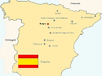 Karte Spanien  Weiter geht es nach Burgos, der Stadt mit der drittgrößten Kathedrale Spanines.