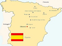 Karte Spanien  Die Reise nähert sich dem Ende.